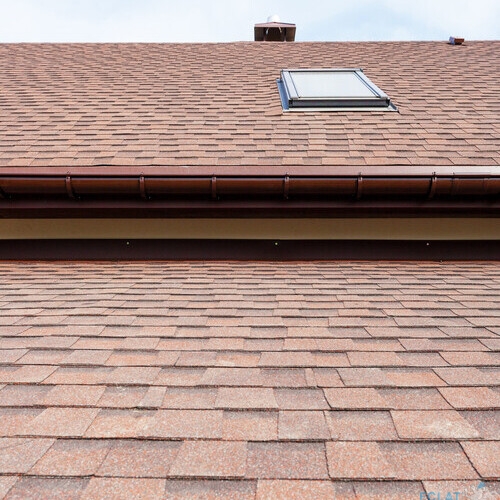 closeup of a shingle roof