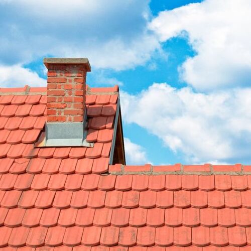 Clay Roof Tiles and Chimney.