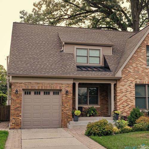 Suburban neighborhood. Private family home architecture. House exterior. Private house in suburban area. Suburban house architecture. Suburb exterior with private housing. Private driveway