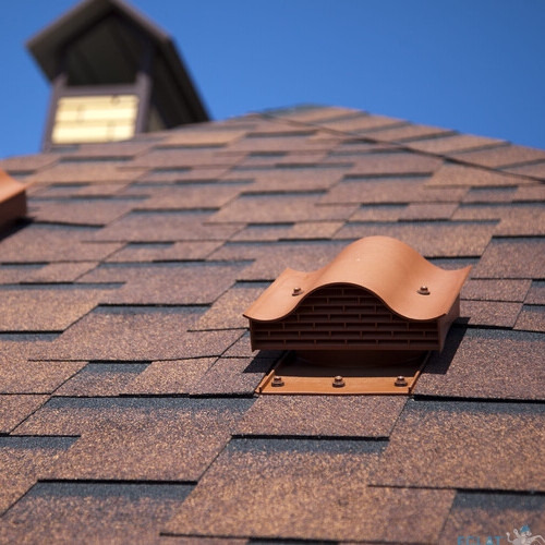 Shingles on the roof with ventilation
