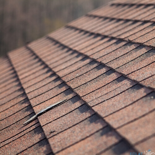 Closeup of asphalt shingles