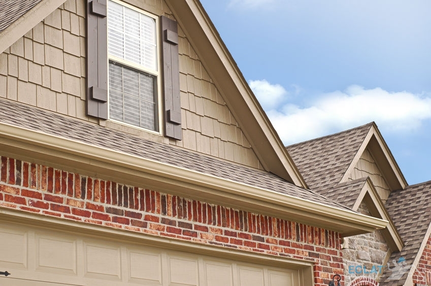 Side Angle of Roof line of a house with gables