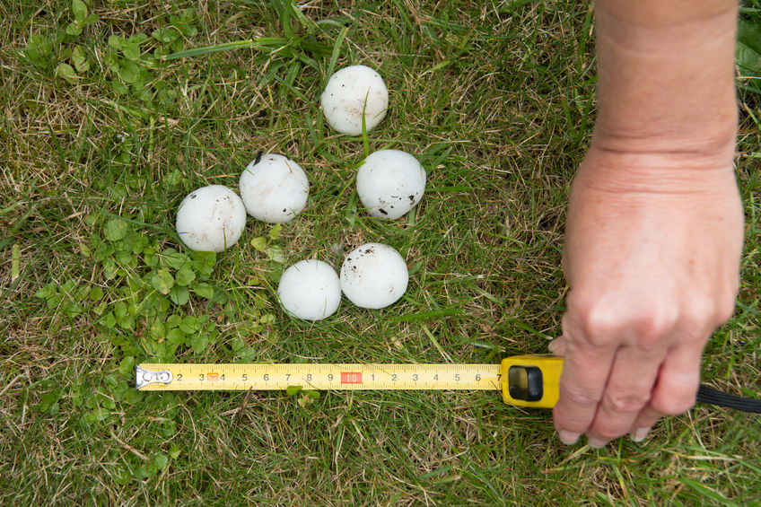 size of hail needed for hail damage repair