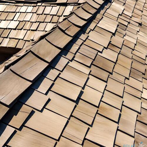 overhead view of a wood roofing system